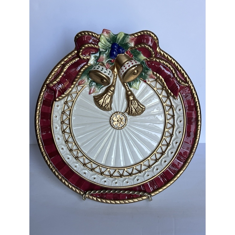Fitz and Floyd Classics Decorative Christmas Plate Santa's Cookies Plate